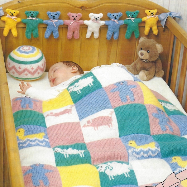 Teddy Bear Baby Blanket Knitting Patterns Etsy