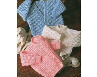 Easy Knit Baby Cardigan Sweater Pattern, DK 16-22" (PDF Pattern)