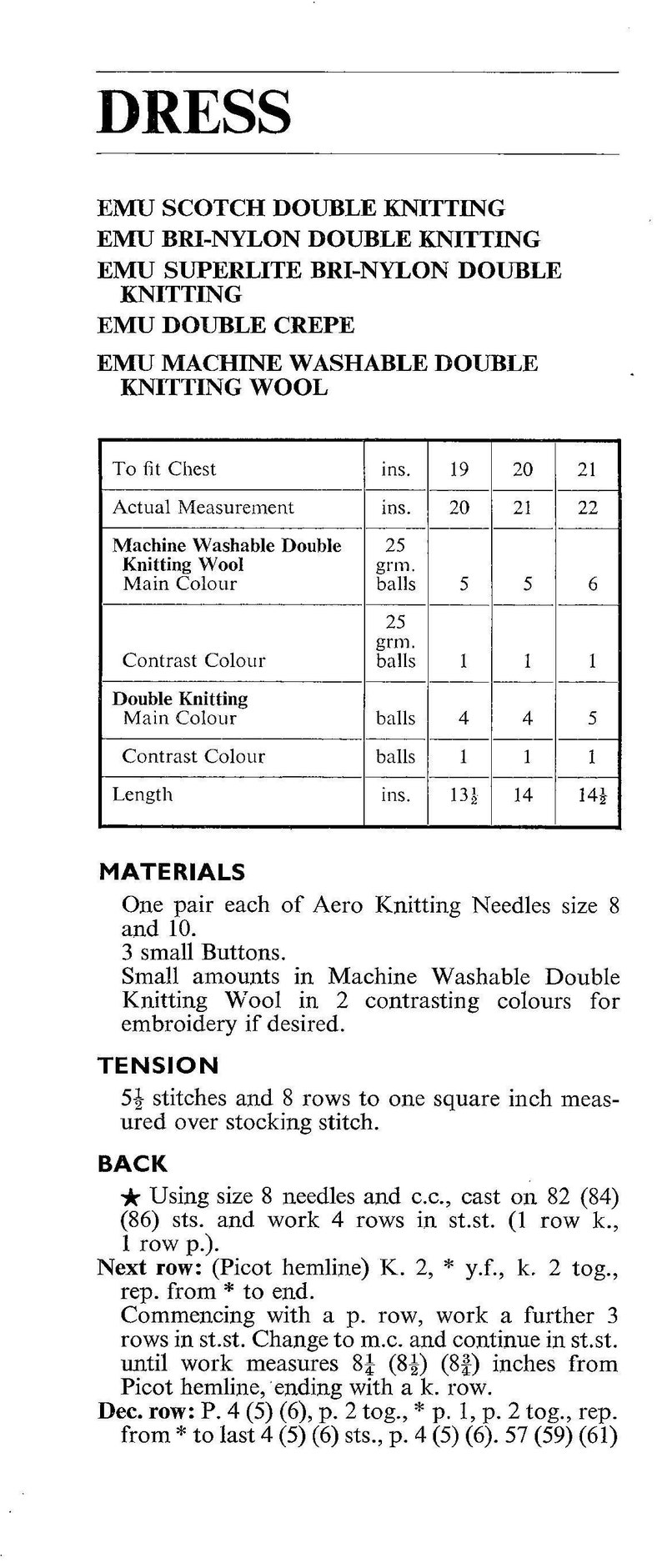 Baby Dress Knitting Pattern: Duck Motif, Picot Edge (PDF Pattern) - Etsy