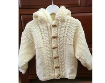 Baby Chunky Jacket with Hood PDF Knitting Pattern Boys Girls 16-28" 211