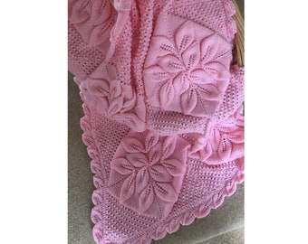 Sirdar leaf pattern baby blanket sale