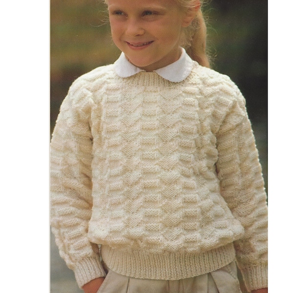 Girls Sweater PDF Knitting Pattern DK (8ply) 22-30" Boys in English 488