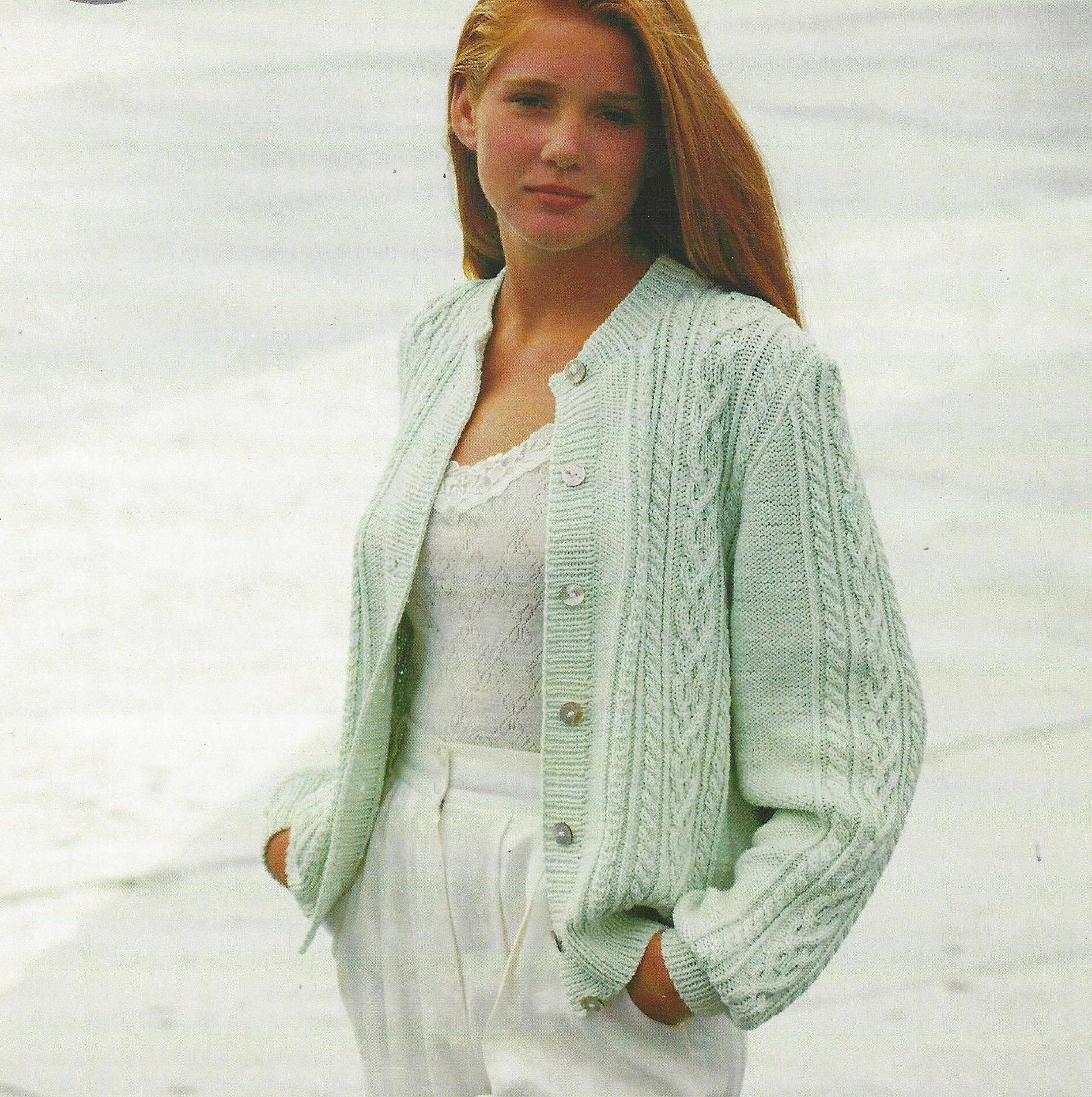 【送料&関税込】Golden  Cardigan With Cables Wrap London - Organic cotton blend cardigan