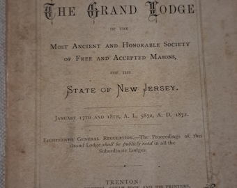 Actas de 1872 de la Gran Logia de los Masones Libres y Aceptados