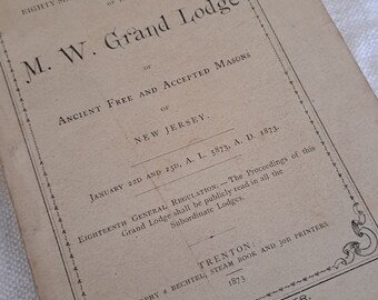1873 M.W. Gran Logia de Francmasones: Actas de la Comunicación Anual