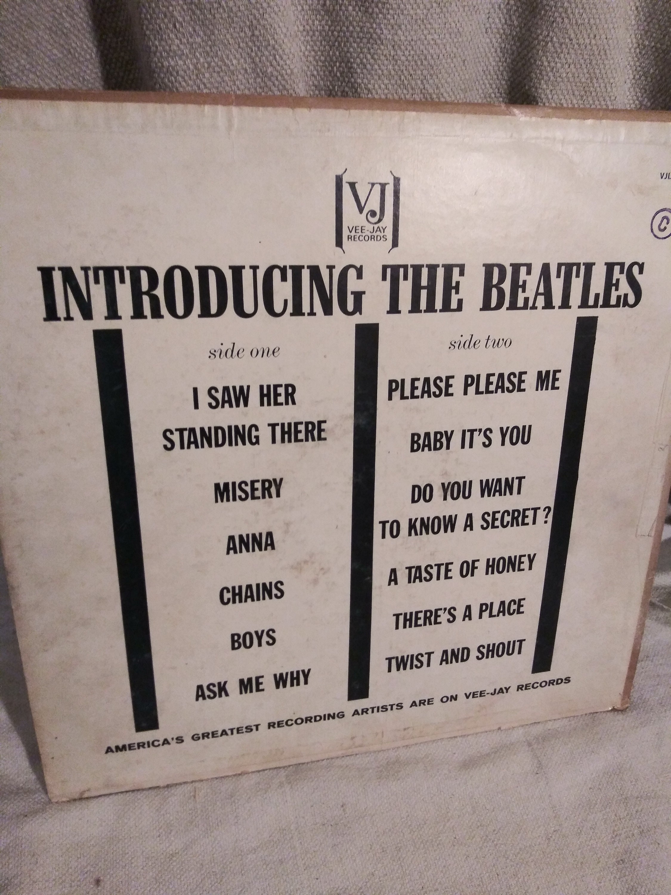 1964年 Vee-Jay Records 制作の Introducing The Beatles VJLP 1062