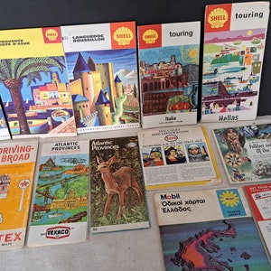 Colección de mapas de viajes de compañías petroleras antiguas