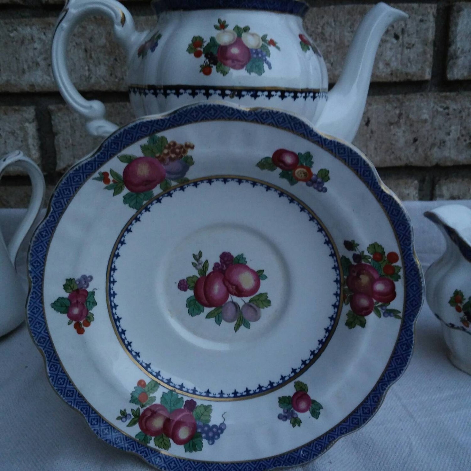 Rare 26 Piece Booths Fish Bone Tea Set 104 Years Old. Print 8093 - Etsy