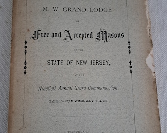 Actas de la Gran Logia de Masones Libres de Nueva Jersey de 1877