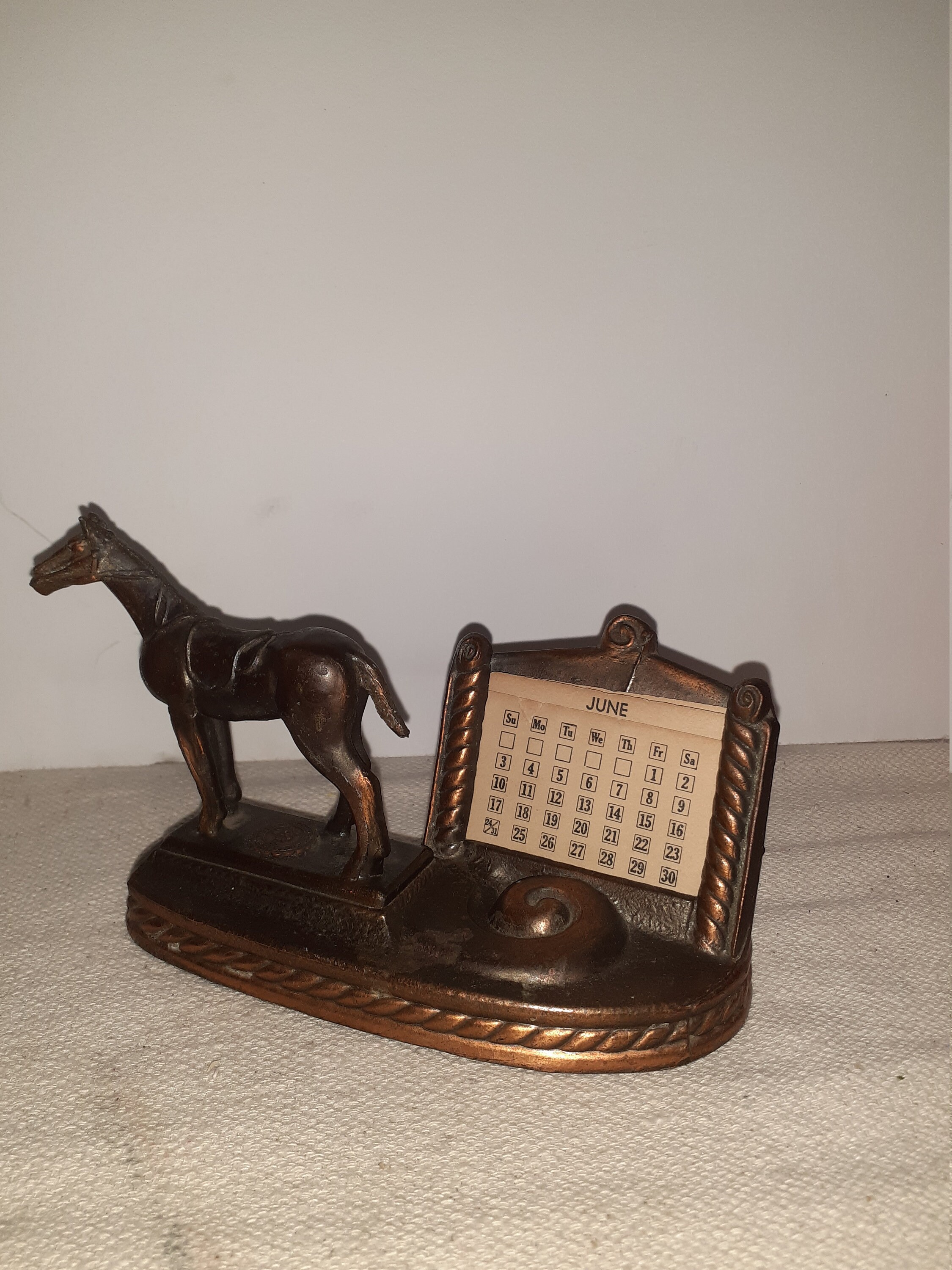 19th Century Bronze Horse Desk Calendar Etsy