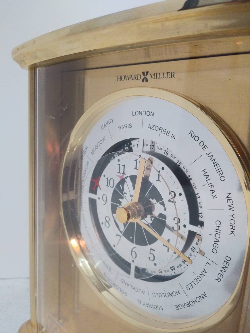 Modern Howard Miller World Time Clock Etsy