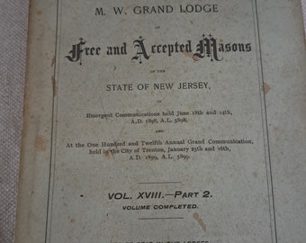 Actas de la Logia Masónica de Nueva Jersey de 1899: Masones libres y aceptados