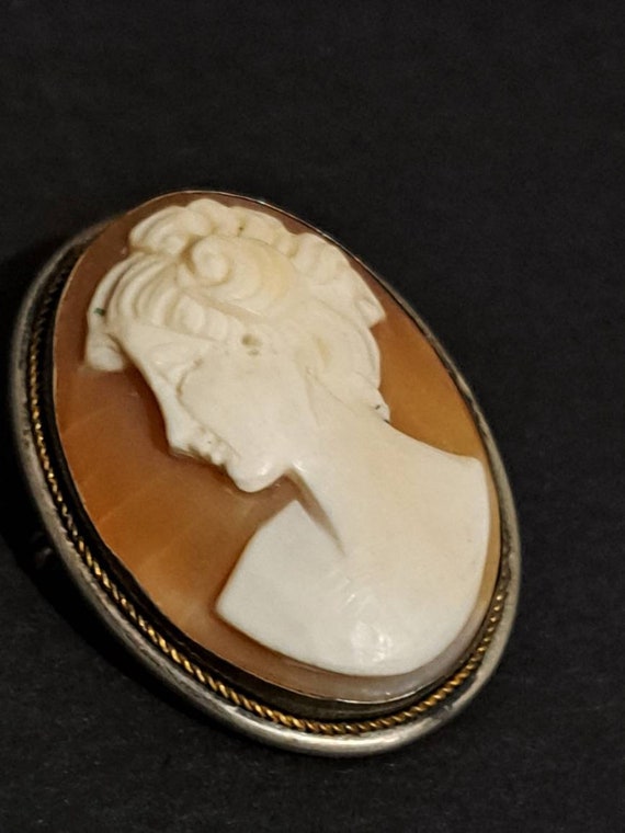 19th century shell cameo broach - image 1