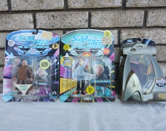 3 figuras vintage selladas de fábrica de Star Trek