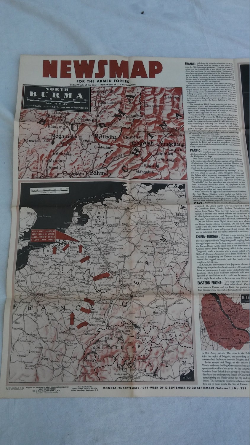 1944 Newsmap for the Armed Forces - Etsy