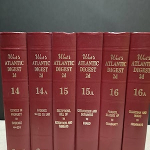 Collection of 6 volumes of Atlantic Digest 5B-9E published by West Publishing