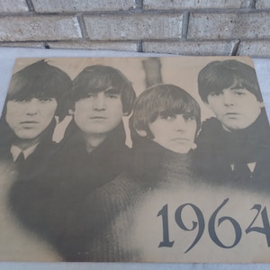 Rare limited print  1964 beatles promotional black and white poster