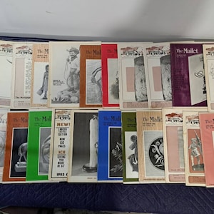 Collection of 25 vintage &quot;The Mallet&quot; wood carver magazines from the National carvers museum
