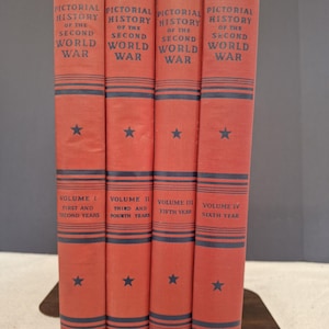 4 volumes Pictorial History Of The Second World War from WM. H. Wise & co 1946