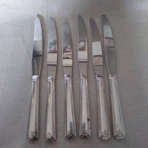 6 antike National Silver Company Versilberte Buttermesser