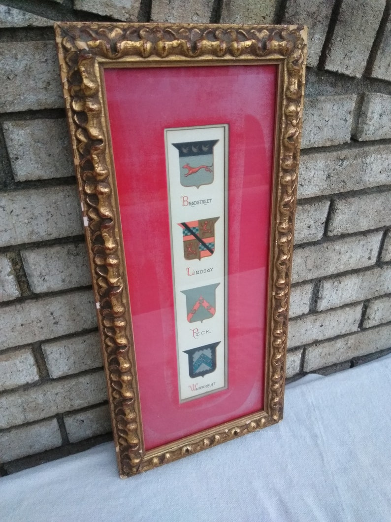 W King Ambler Old Prints And Maps 1890s framed Coat Of Arms limited print by W king Ambler old prints and