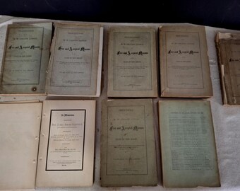 8 folletos de antecedentes de la gran logia de masones libres y aceptados del siglo XIX