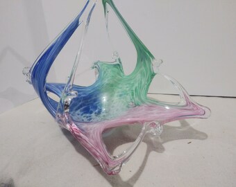 Abstract marble glass basket