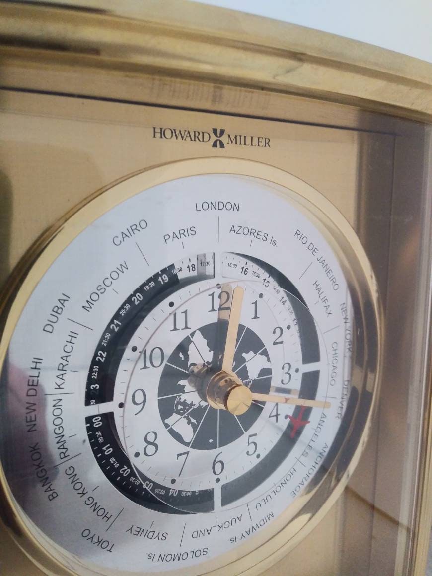 Modern Howard Miller World Time Clock Etsy
