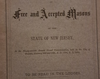 Actas de la Gran Logia Masónica de Nueva Jersey de 1884
