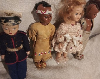 Collection of 4 1960s Carlson Sleepy Eye Dolls