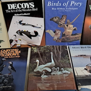 7 large Bird and Decoy carving and painting books