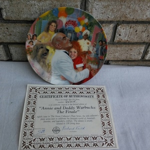 Edwin m Knowles collectible Annie plate &quot;Annie and daddy war bucks&quot;