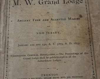Actas de la Gran Logia de Masones Libres de 1873: Nueva Jersey