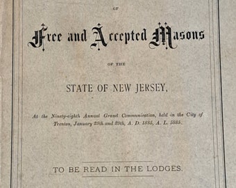 Actas de la Gran Logia de Masones Libres de Nueva Jersey de 1885