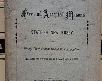 Actas de la Gran Logia de Masones Libres de Nueva Jersey de 1878