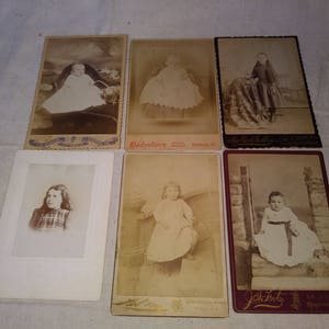 6 1800s children&#39;s cabinet cards