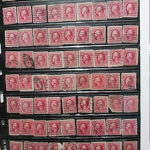 Collection of 72 1910 washington Two Cent stamps #365