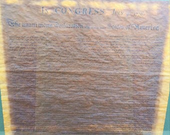 独立宣言の100周年記念版を私的に印刷したもの。本物の羊皮紙。 - Etsy