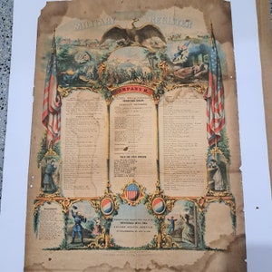 1862 Pennsylvania Kalvarienberg Militärregister Lithographie