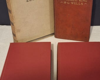 collection of antique H. G. Wells books
