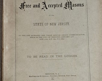 Actas de la Gran Logia Masónica de 1890: Nueva Jersey