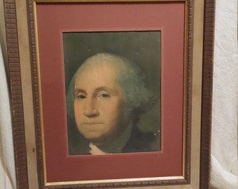 Ingelijst portret van George Washington, tweehonderdste verjaardag uit 1932 in opdracht
