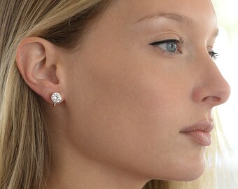 Grey Invisible Clip On Earrings 6mm Round Simulated Shell Pearl for Non-Pierced Ears