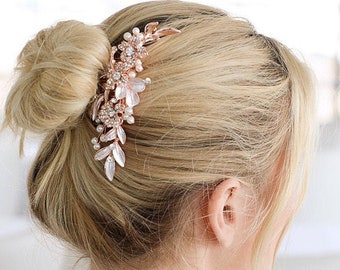 Rose Gold Bridal Comb, Pearl Wedding Hair Comb, Bridal Comb, Bridal Hair Accessories, Pearl Wedding Hair Accessory, Rose Gold Comb for Bride