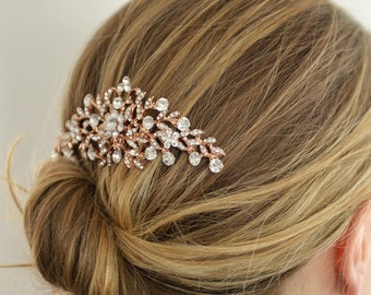 Rose Gold Bridal Comb, Rhinestone Comb, Crystal Bridal Comb, Crystal Wedding Hair Comb, Bridal Hair Comb, Wedding Headpiece, Hair Accessory