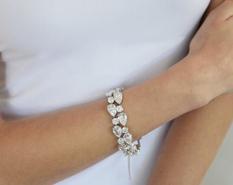 Silver Wedding Bracelet, Bridal Jewelry, CZ Bridal Bracelet, Tennis Bracelet, Bridal Accessory, CZ Wedding Bracelet, Petite Size CZ Bracelet