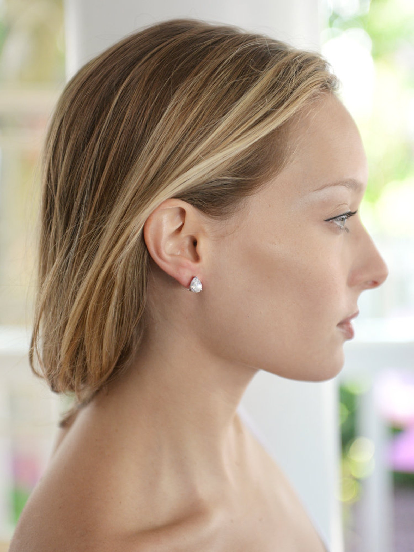 Mariell 2 Carat ClipOn Earrings with PearShaped Cubic Etsy