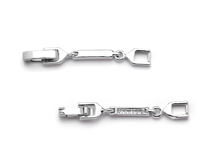 Silver Necklace Extender, Silver Bracelet Extender, Silver Jewelry Extender, Foldover Buckle