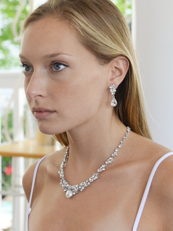Crystal Wedding Jewelry Set Prom Jewelry Set Bridesmaids Jewelry