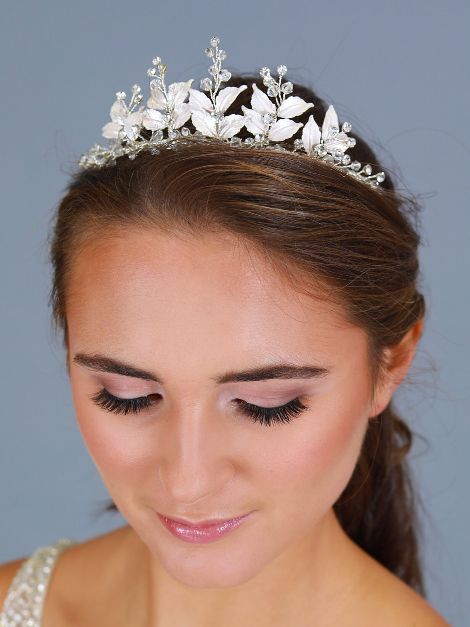 Boho Wedding Tiara Crystal Bridal Tiara Silver Crystal Etsy